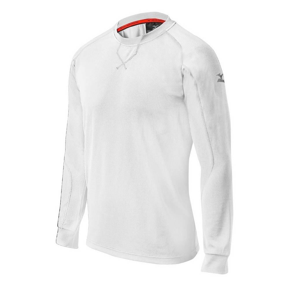 Maglie Running Mizuno Baseball Comp Long Sleeve Training Uomo - Bianche - 69530-RSNW